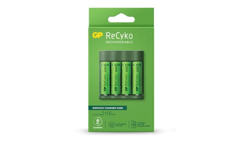 GP ReCyko Everyday Charger (USB) B421 4-slot NiMH with 4 x AA 2100mAh NiMH Batteries