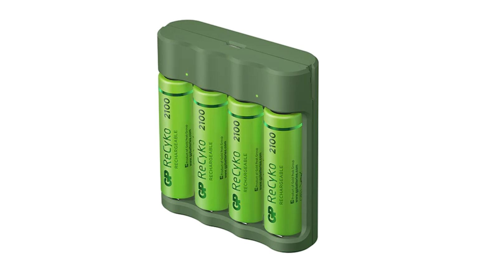 GP ReCyko Everyday Charger (USB) B421 4slot NiMH with 4 x AAA 2100mAh