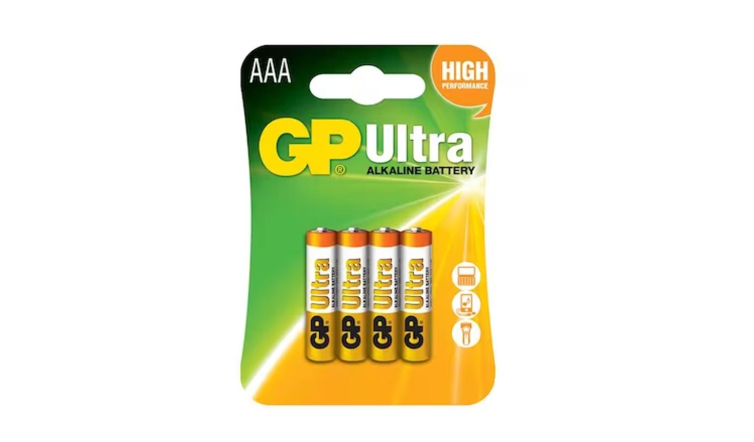 GP Ultra Alkaline AAA 4'S Card (Standard)