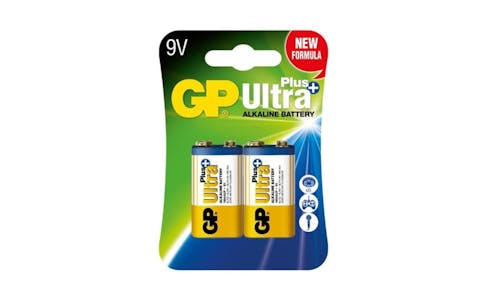 GP Ultra Plus Alkaline Battery 9V (Twin Pack)