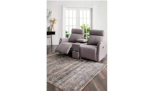 Helena Fabric 3+2 Seater Manual Recliner Sofa with Storage - Grey