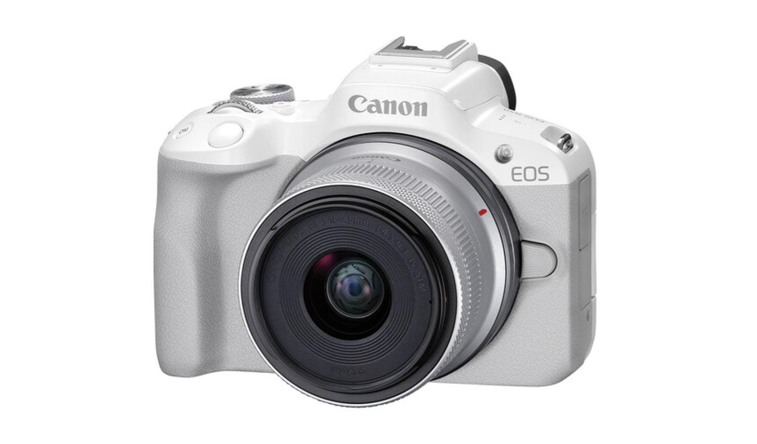 Canon EOS R50 APS-C Mirrorless Camera with RF-S 18-45mm f/4.5-6.3 IS STM Lens - White | Harvey Norman Malaysia