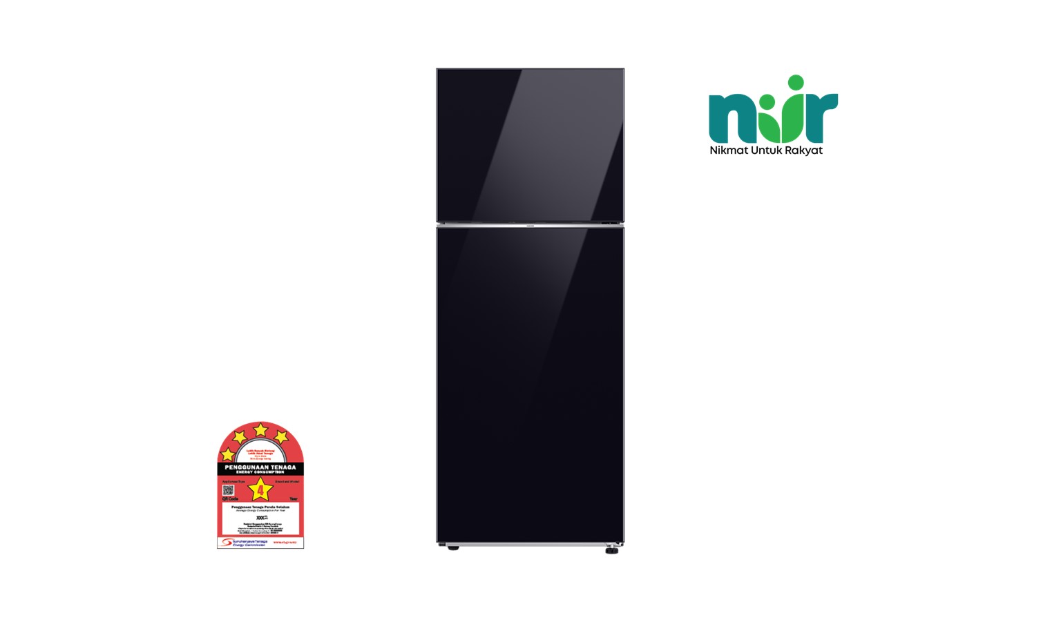 Toshiba 530L 2-Door Inverter Refrigerator - Black Glass (GR-RT624WE-PGY)
