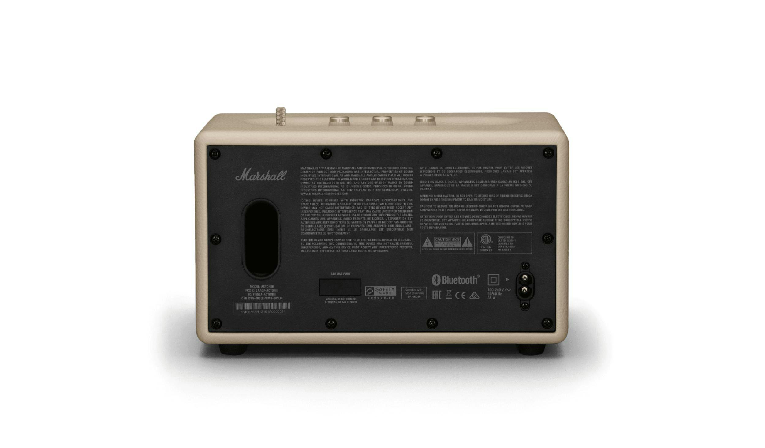 Marshall Woburn III Bluetooth Portable Wireless Speaker Black, Cream