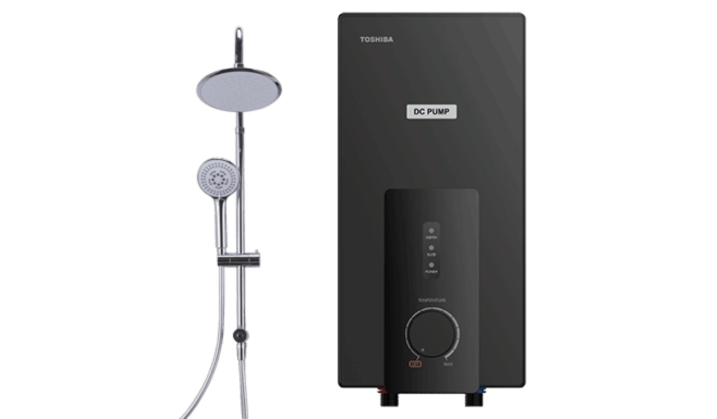 Toshiba Instant Electric Water Heater (With Pump + Rain Shower) - Black  (TWH-38MSPMY) | Harvey Norman Malaysia