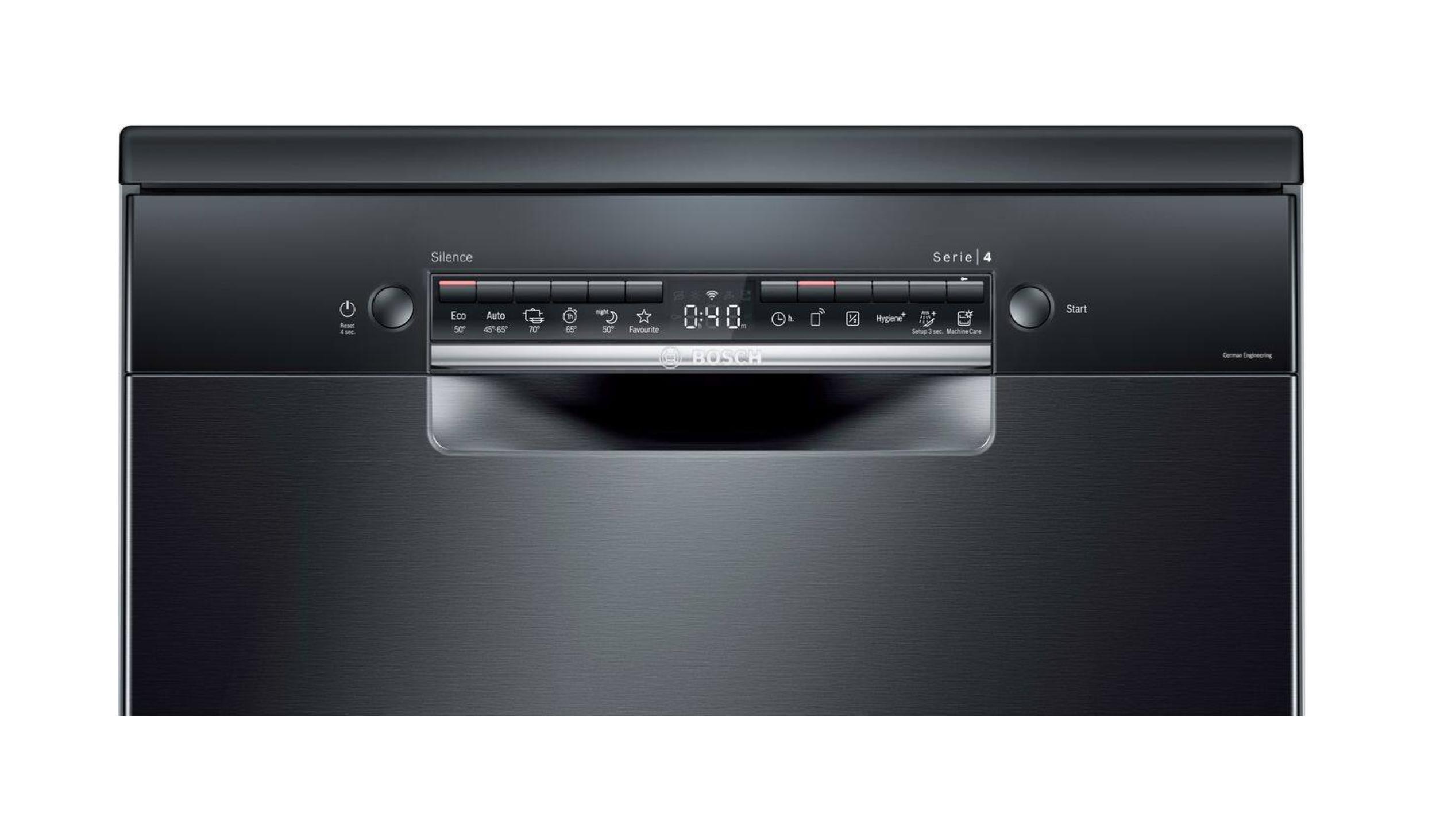 Bosch Serie 4 Freestanding Dishwasher Black Stainless Steel