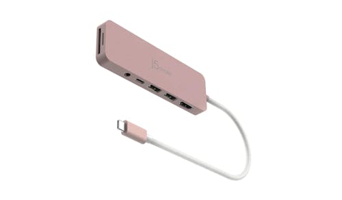 J5 Create JCD373ER USB-C Multi-Port Hub with Power Delivery - Pink