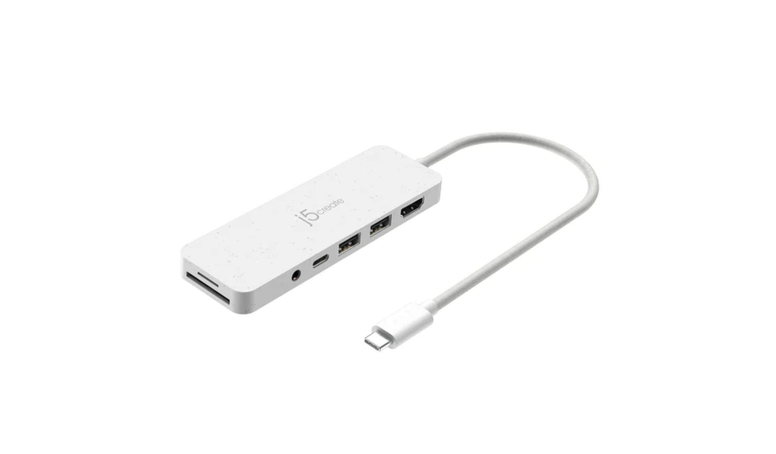 J5 Create JCD373EW USB-C Multi-Port Hub with Power Delivery - White