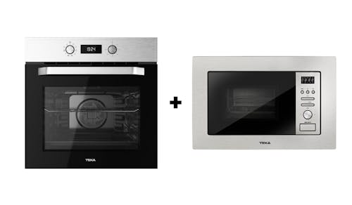 Teka HCB 6435 70L Multifunction SurroundTemp Oven + Teka MWE209 FI 20L Built-in Microwave and Grill