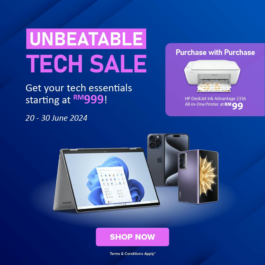 Discover incredible deals at Unbeatable Tech's Bi-Weekly Sale! Save big on laptops and more with our weekly specials. Don't miss out - shop now at Harvey Norman Malaysia!
