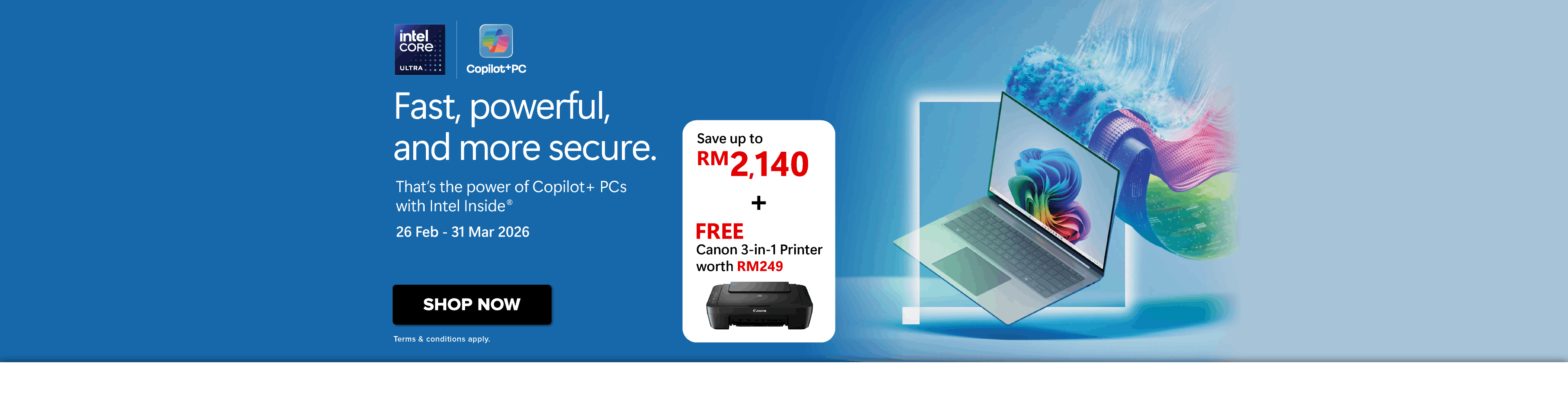 Intel Runs Faster, Looks Sharper, Lasts Longer (26 Feb - 31 Mar 2026) - Homepage Desktop