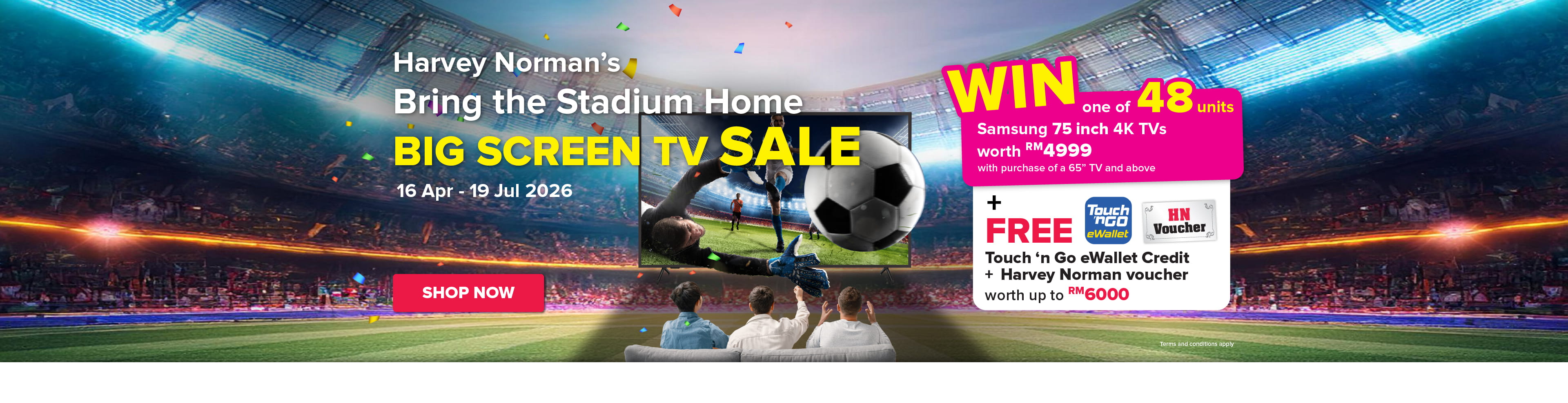 Harvey Norman Brings Your Stadium Home Big Screen TV Sale