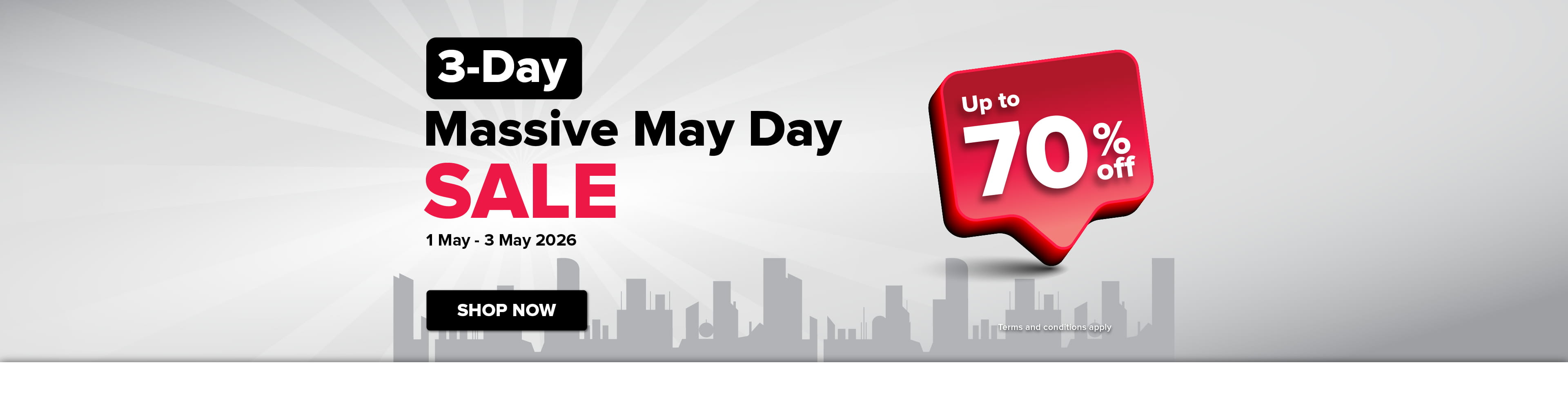 3-Day Massive May Day Sale