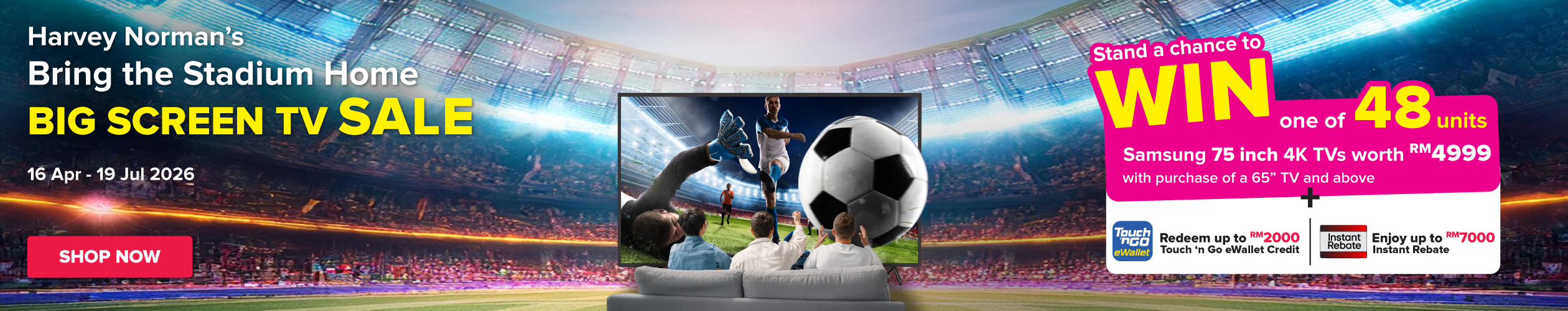 Harvey Norman Brings Your Stadium Home Big Screen TV Sale