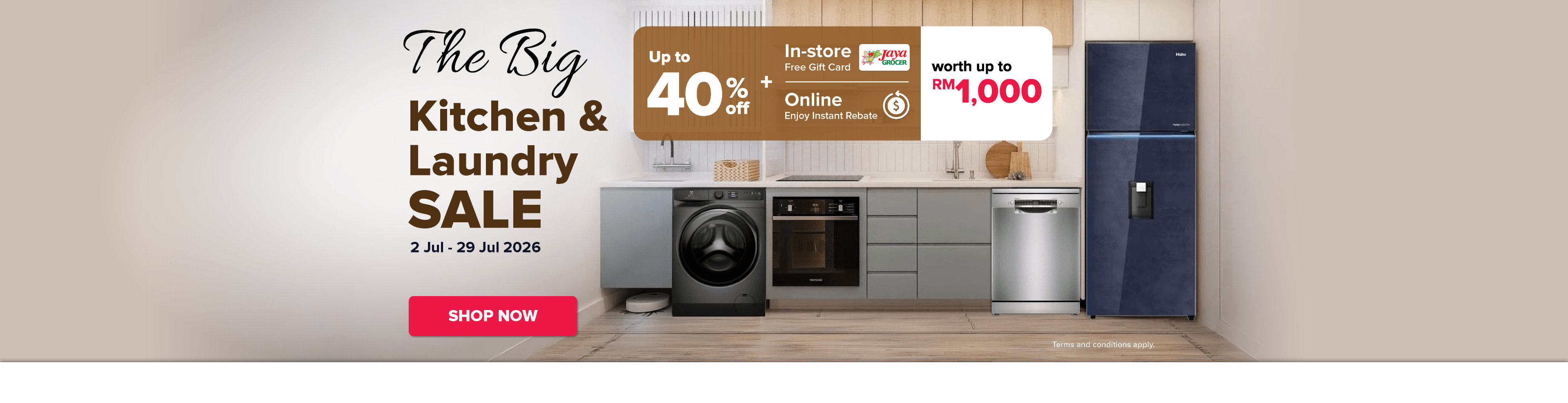 The Big Kitchen & Laundry Sale (02 Jul - 29 Jul 2026) - Homepage Desktop