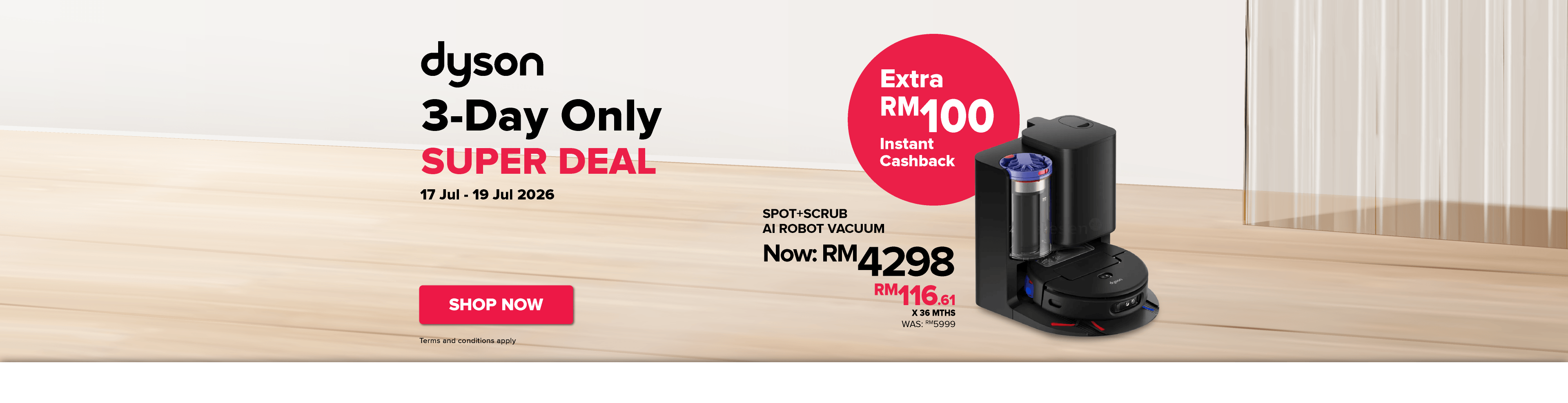 Dyson 3 Day Only Super Deal Robot Vacuum