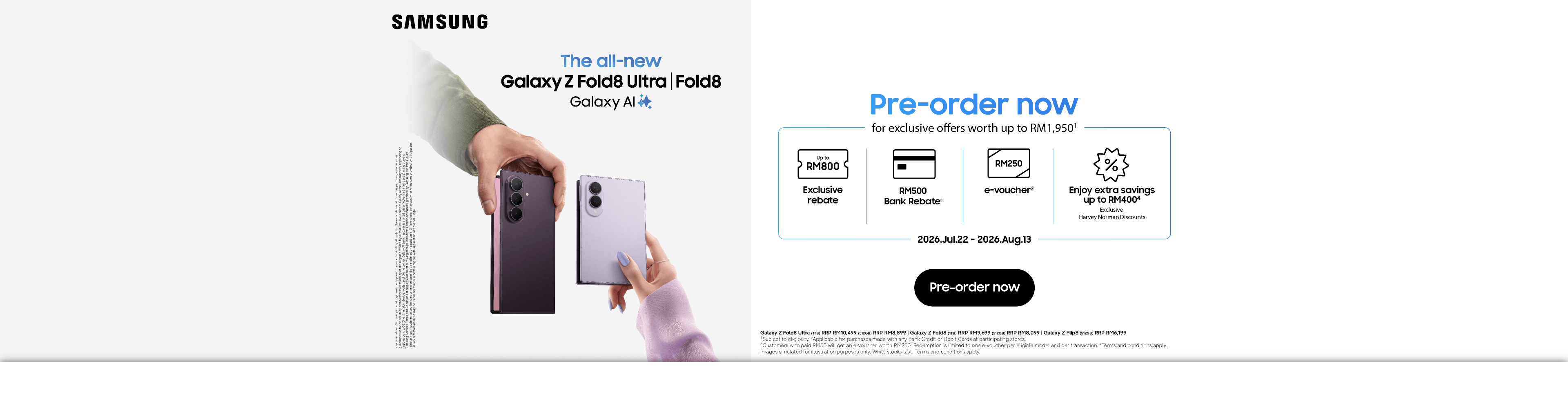 Samsung Galaxy Flip8 | Fold8 | Fold8 Ultra Pre-order 2026 (22 Jul - 13 Aug 2026) - Homepage Desktop