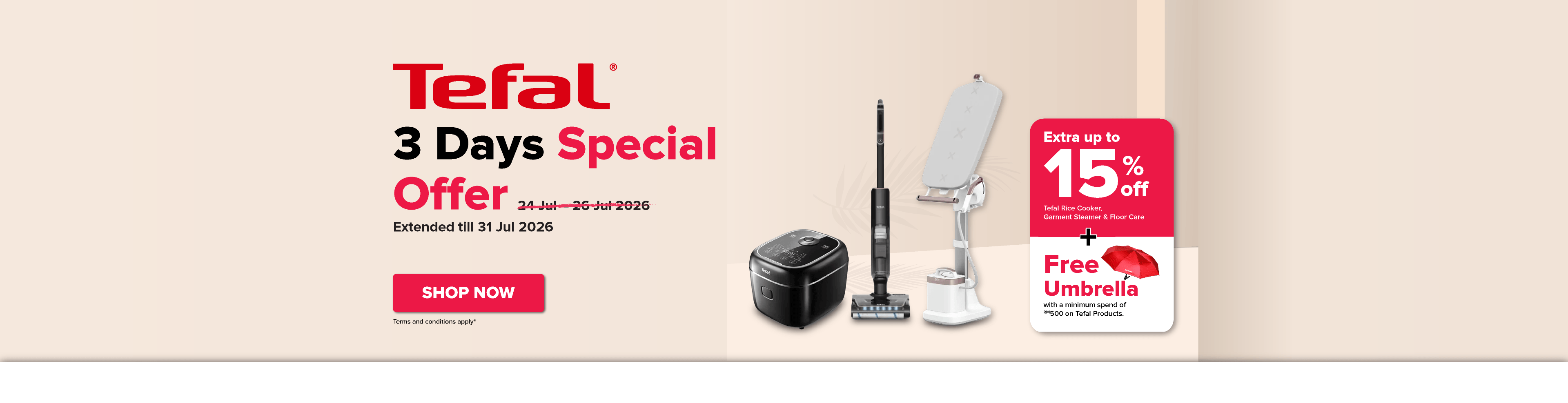 Tefal 3 Days Special Offer Extended